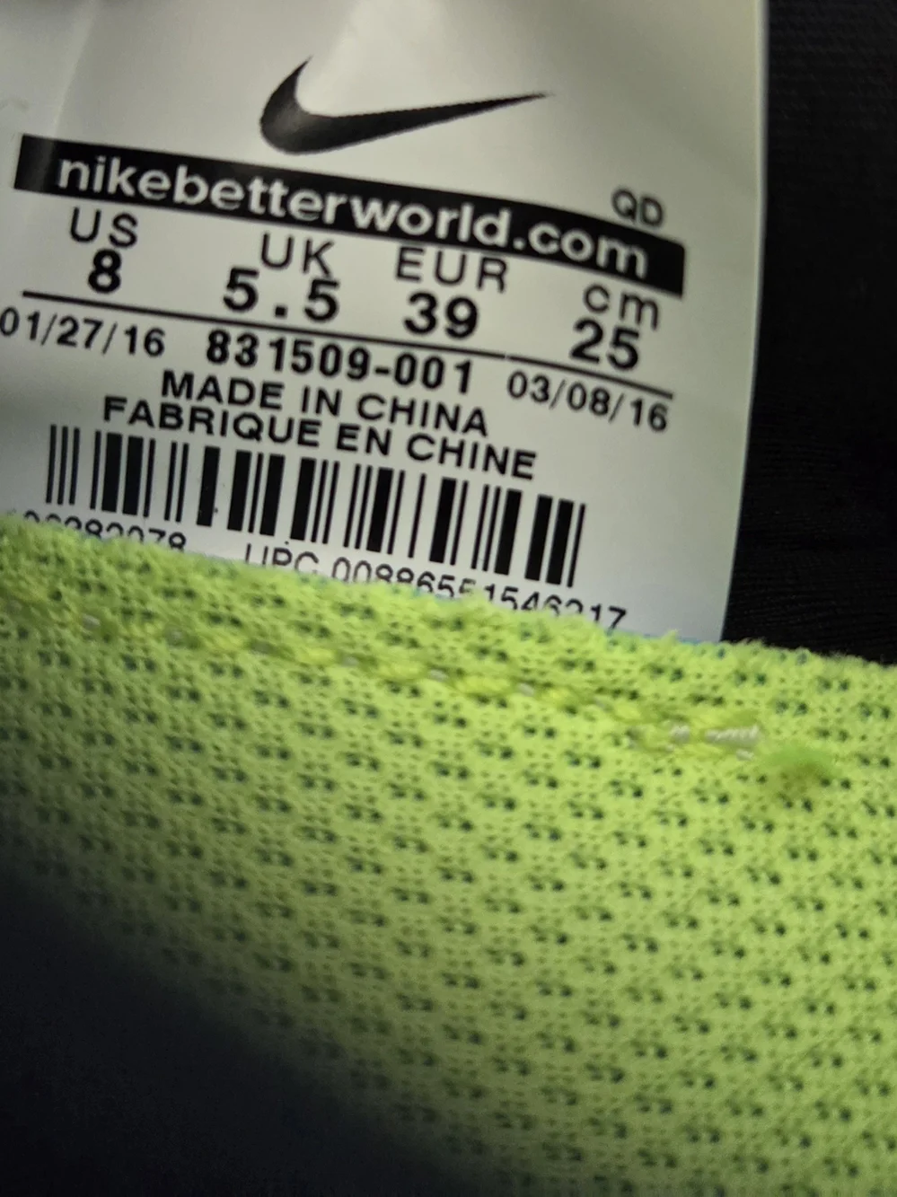 Nike Free RN 2016 Black White Volt Run Natural